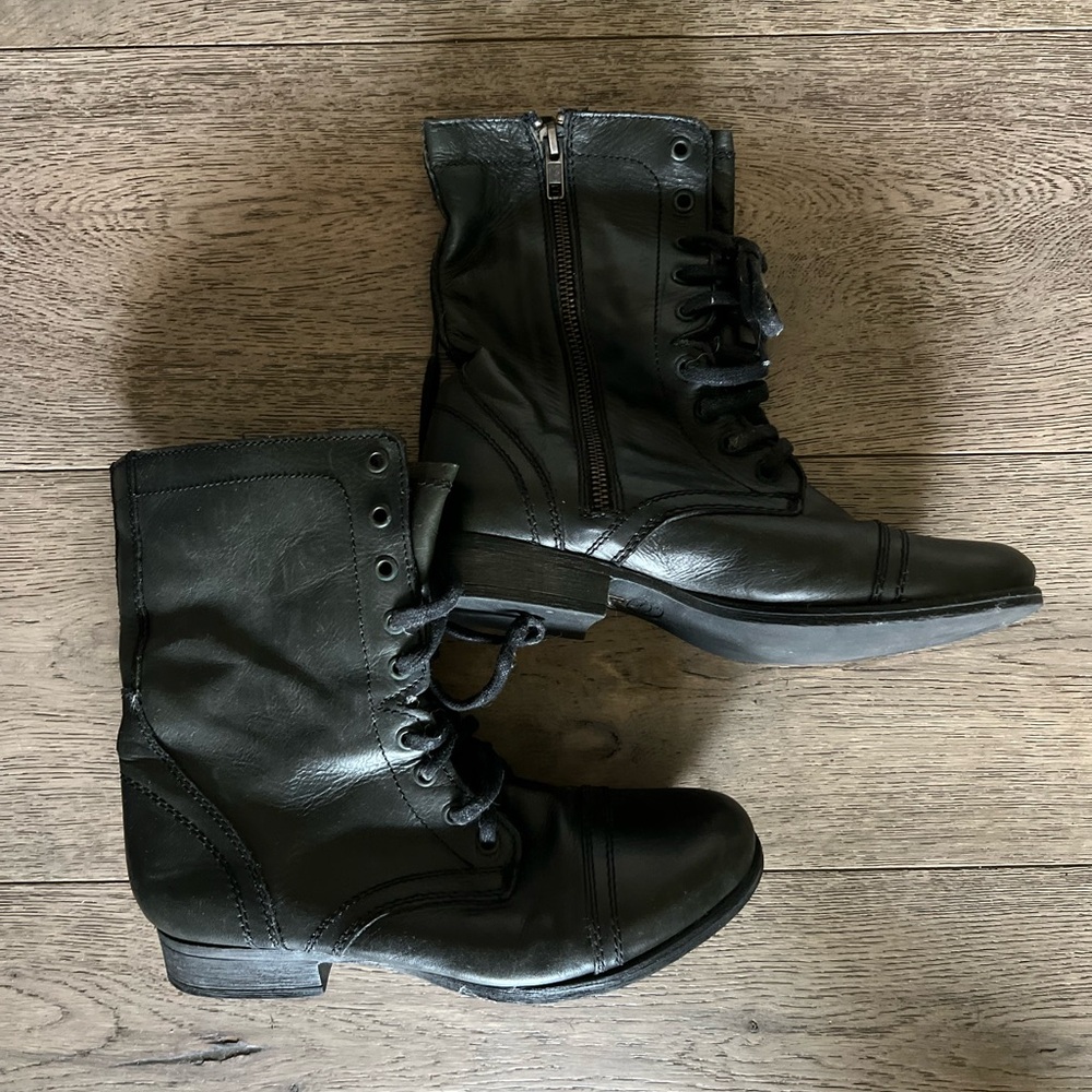 Steve Madden Black Combat Boots